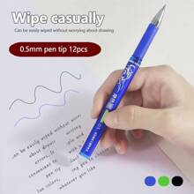 2pcs/4pcs/12pcs/24pcs/27pcs Erasable Ball Pens (Black/Red/Blue/Green Refills Available), 0.5mm Thermal Erasable Ink Pen, Durable & Easy To Correct, Keep Text Neat, Creative Student Stationery, Suitable For Note-Taking, Pricing, Highlighting Etc., Can Be Given As Learning Rewards, School Prizes To Students, Classmates, Teachers