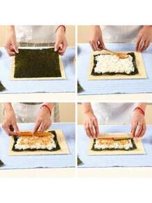 Estera enrolladora de sushi antiadherente y molde para bolas de arroz - Herramientas de cocina de bambú DIY para hacer sushi fácil y reutilizable