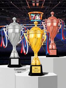 Customized Large Metal Football Basketball Badminton Trophy, Gold Silver Bronze Trophy, Iron Alloy With ABS Material, Competition Cup, Football Tennis Match Honor Award Cup Manufacturing - Multicolor - View 1