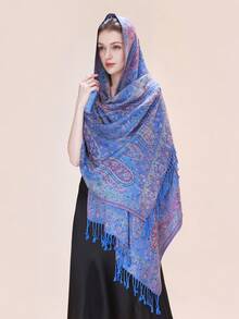 1 buc 200 * 68cm eșarfă multicoloră cu imprimeu vintage din caju, mărime mare, șaluri și wrap-uri pentru femei, eșarfă Paisley, bandane, hijab, plajă, acoperire, sarong, lung, franjuri, moale, ușor, multifuncțional, clasic, la modă, totul merge cu cadouri de călătorie - Data roșu - Vizualizare 27