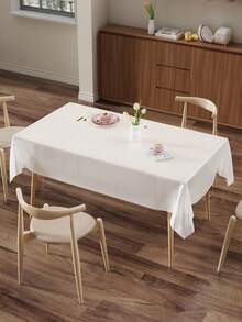 圣诞白色桌布，长方形桌布，可水洗，防污，圣诞麋鹿图案桌布，适用于圣诞节、新年、生日派对、家居清洁及个人护理、家居用品、活动及派对用品 - 白色 - 查看 4