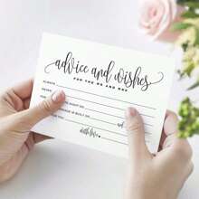 50 pièces Cartes de conseils et de vœux pour le nouveau couple, la mariée et le marié, les jeunes mariés. Ajout parfait pour vos décorations de réception de mariage ou votre shower de mariage.