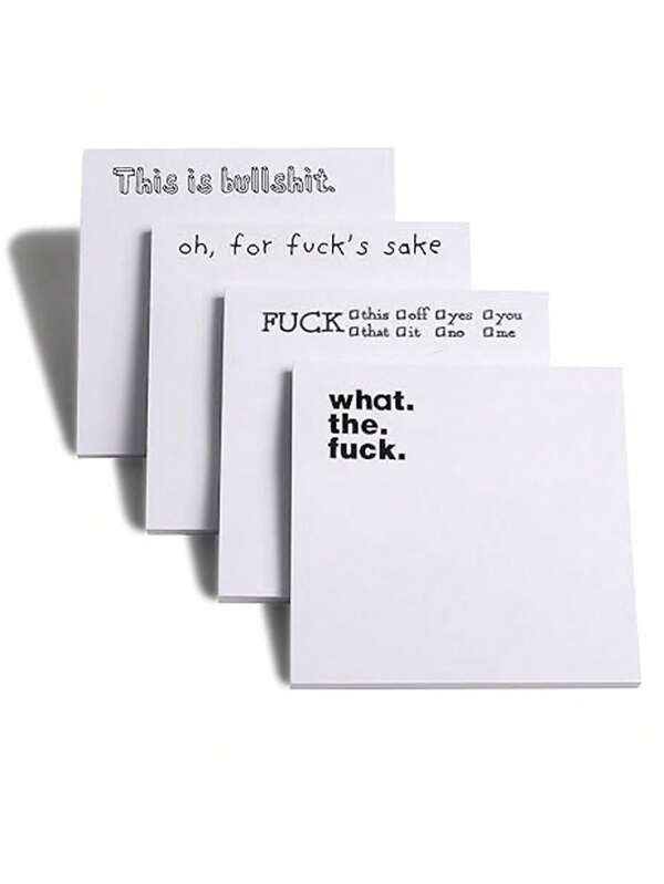 50 Fun Sticky Notes, White Self-Adhesive Note Pads, School Supplies, Novel Notebooks, Fun, Fashionable And Rude Office Desk Accessories,School Supplies,Back To School