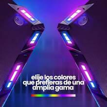 seraphiel Escritorio Gamer con Luces Led RGB Mesa Gamer con Revestimiento De Fibra De Carbono Estación De Trabajo para Gaming Y Oficina En Casa con Ganchos para Auriculares - Revestimientodefibradecarbono - Ver 5