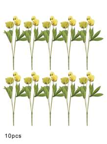 3/6/10pcs Artificial Flowers, Fake Peony Flowers Silk Flower Arrangements Decorations Plastic Flower Bouquet Decor Wedding Table Centerpieces, Artificial Peony Silk Flower Leaf Home Office Wedding Party Festival Bar Decor, Wedding Filler Flowers For DIY Cream Bouquets, Centerpieces, Bridal Shower Decorations & Arrangements