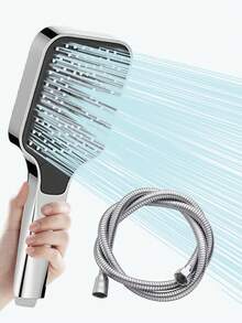 Tatukiko 3 模式淋浴器，带 1.5 米软管，高压手持淋浴喷头，镀铬银色 - 蓮蓬頭+1.5米軟管 - 查看 8