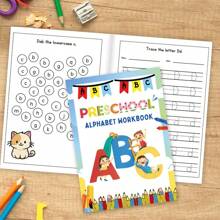 1 pieza Libro de trabajo del alfabeto: Práctica de escritura a mano del alfabeto y libro de ejercicios de trazado de letras, útiles escolares, de vuelta a la escuela