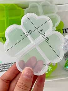 1 Pc Of Four-Leaf Clover Mini Medicine Box Compartment Storage Box Portable Jewelry Box Suitable For Home And Travel Men And Women Travel Essentials