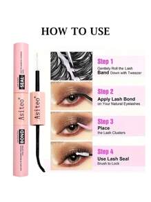 Asiteo Asiteo 100/200pcs D Curl Individual Eyelash Extension Kit With Tweezers, 2 In 1 Bond&Seal And Remover, Reusable Single Eyelashes For Party Stage Festival Eye Makeup