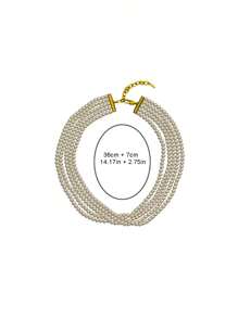 Stylish Multi-Layered Faux Pearl Necklace - Silver Plated Women's Jewelry
