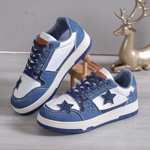 新款文藝國風星紋運動鞋，女士時尚休閒運動鞋