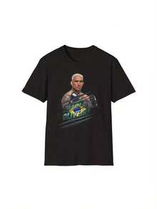 Charles Oliveira UFCC Lightweight Champion T-Shirt, MMA Fighter Tee, Brazilian - 黑色 - 查看 1