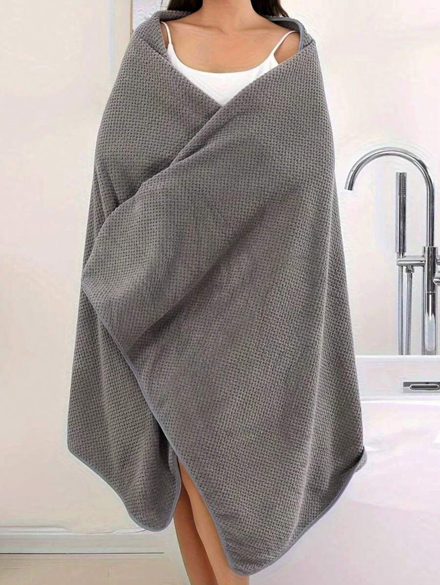 Solid Color Pineapple Jacquard Extra Large Bath Towel, Absorbent Bathroom Towel For Home, Dorm, Hotel,School,Back To School,Travel,Travel Essentials,Home Essentials,Towel,Skin Care