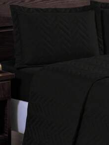 Imperium Double Bedspread Standard 3 Pieces Quilted Soft Touch Black - Negro - Ver 2
