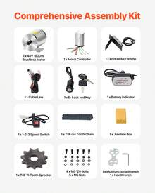 1800W Electric Brushless DC Motor Kit - 48V 4500rpm Motor With Upgraded Speed Controller, Foot Pedal And Throttle Grip Kit For Go Karts E-Bike Motorcycle Scooter - 4500rpm - View 5