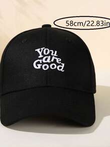 Gorra de béisbol negra y blanca de uso diario bordada con "Eres bueno"