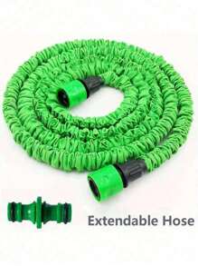 1 Piece / 7.6 Meters - 1 Hose + 1 Nozzle / 15.2 Meters - 1 Hose + 1 Nozzle / 30.5 Meters - 1 Hose + 1 Nozzle, Green Garden Hose Gun, Flexible High Pressure Sprayer For Car Washing, Suitable For Garden, Retractable Multifunctional Water Gun