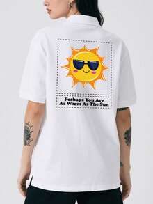 Customized Personalized Polo Shirt, Upload Photos To Design Your Exclusive Apparel, Follow Us To Create Your Unique Style - White - View 3