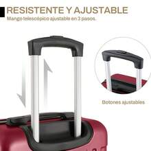 Maleta de viaje rígida de 20 pulgadas para llevar a bordo, equipaje de mano con 4 ruedas y candado integrado, variedad de colores - Burdeos - Ver 7