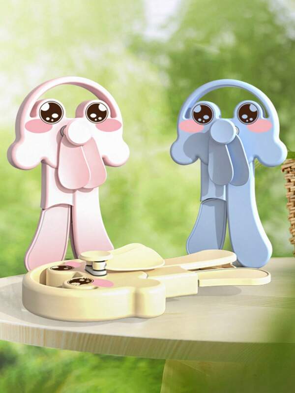 1pc Jelly Fish Shaped Handheld Fan, Portable Hand Pressing Mini Fan For Summer