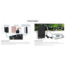 Filtro multifuncional para acuario Hygger, filtro de estanque de peces de 60GPH para cambio de agua, filtración y paisajismo con manguera de agua, tubo de selva tropical, esponja y bolas cerámicas como medios de filtración - Por defecto - Ver 8
