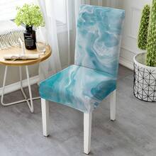 1 cái/2 cái/4 cái/6 cái/30 cái Vỏ bọc ghế co giãn in họa tiết sóng tươi mát mùa hè sáng tạo, Vỏ bọc ghế chống trượt có thể giặt được, Vỏ bọc chống bụi trang trí nhà cửa cho khách sạn, nhà hàng, phòng khách, v.v., mọi mùa - Nhiều màu - Xem 7