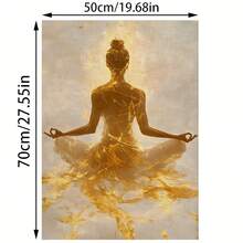 1 szt. Abstrakcyjne złote plakaty artystyczne jogi, modne malarstwo na płótnie do medytacji jogi, wodoodporne płótno ścienne, sztuka ścienna na prezent do salonu, sypialni, łazienki, biura, dekoracji korytarza, dekoracji kuchni