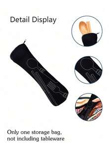 2pcs/Set Printed With Cute 3D Cartoon Pattern Lunch Tote Bags And Tableware Storage Box, With A Black Cutlery Storage Bag, Large Capacity Reusable Insulated Lunch Box, Multifunctional Waterproof Leak-Proof Adult Lunch Tote Cooler Bag With Zipper, Students Meals Insulated Cooler Bag,Large Capacity Portable Travel Picnic Bag - Multicolor - View 6