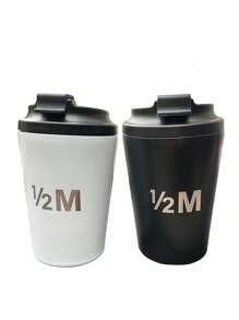 1/2m Double Layer Stainless Steel Coffee Mug Cup Water Bottle Office Tumbler Car Cup, 350ml (12oz), 1 Piece Back To School