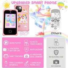 Kids Smart Phone , Christmas Birthday Gifts For Girls Age 6-12 Kids Toys Cell Phone, Touchscreen Learning Play Toy Phone With Dual Camera, Game, Music Player, Best Choice For Christmas Gifts
