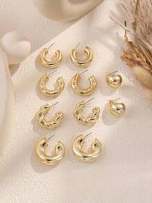 20 pièces Boucles d'oreilles en forme de C torsadées géométriques , conviennent comme cadeaux de vacances pour la famille et les amis