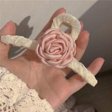 1 Pc Handmade Fabric Flower Hair Clip, Suitable For Daily Wear Hair Claw Claw Clips Hair Jaw Clip Hair Clamps