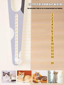 1 Pet Door Stopper, A Magic Tool For Leaving Door Gaps For Pets. Elastic Door Lock, Allowing Cats To Freely Enter And Exit. Adjustable To Prevent Dogs From Entering The Door Stop - one-size - View 6