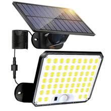 Luzes externas movidas a energia solar com sensor de movimento - Luzes de parede externas, controle remoto, iluminação do anoitecer ao amanhecer, varanda, pátio e presente de Natal, luzes de segurança externas | Luzes externas modernas | Luzes solares
