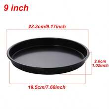 6-10inch Black Carbon Steel Circular Pizza Baking Tray Anti Stick Cake Baking Pan Microwave Oven Baking Tray Pie Tray Cookie Trays For Kitchen Restaurant