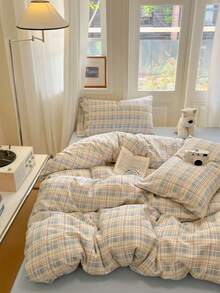 3件套加厚涤纶清新花卉印花床上用品套装(1件羽绒被套+2件枕套,不含填充物) - 彩色 - 查看 3