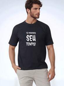 Printed T-Shirt You're Wasting Your Time Funny Phrases Comfortable Durable Fabric Black