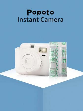popoto Popoto Instant Camera, For Instant Mini Films, Optical Imaging, Supports Self-Timer, Suitable For Teens And Beginners, Great Gift For Thanksgiving, Christmas, Holidays,With 10 Sheets Of Films.(Not Include Battery)