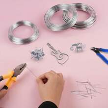 1/3 rolki drutu rzemieślniczego ze stali nierdzewnej, aluminium, giętki, artystyczny sznurek koralikowy, sznurek do tworzenia biżuterii