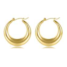 MDFUN 316L Stainless Steel Thick Earrings, Hollow Hoop Earrings, Jewelry For Men And Women