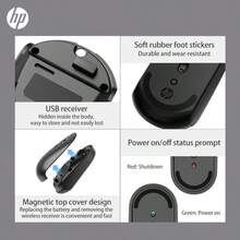 HP Wireless Silent Mouse - Ergonomic Right-Handed Design, 2.4GHz Stable Connection, Suitable For Desktop And Laptop Computers - White - View 7