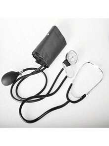 1 Set Manual Blood Pressure Monitoring Kit, Manual Arm Blood Pressure Monitor, Home Dual Arm Dual Tube Dual Head Stethoscope Blood Pressure Monitor, With Black Storage Case, Portable, Manual Blood Pressure Cuff, Stethoscope, Blood Pressure Monitor And Black Carrying Case, Includes Adult Cuff And Calibration Tool, Suitable For Home And Business Travel - Adult - Multicolor - View 2