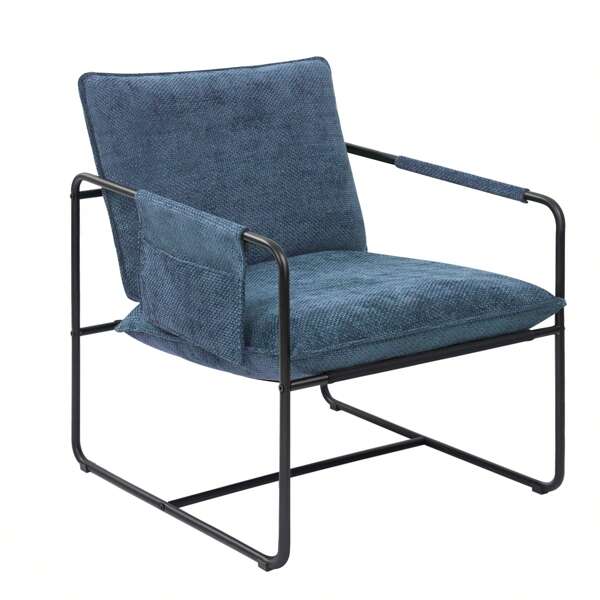 Moderner Accent Stuhl - Starkes Metallgestell, Weiche Chenille Polsterung, Einfache Montage - Komfortable Sessel für Wohnzimmer, Büro & Schlafzimmer