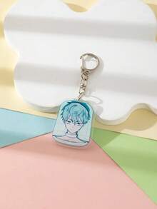 1 件亚克力可爱卡通情侣外星人舞台与伊万提尔卡通人物风格主题钥匙扣吊坠背包装饰/包包配件/书包配件/钱包吊坠/朋友礼物汽车配件包饰背包适合学校哥特 Y2k