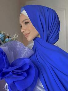 1 Khăn Voan Chắc Chắn Đa Năng Giả Hijab Ngoài Trời Chống Nắng Cho Cuộc Sống Thường Ngày - Màu Đỏ Sâu - Xem 19