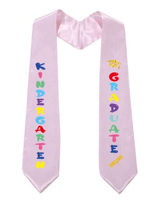 1pc Polyester Graduation Letter Ribbon, Pink Children's Academic , Graduation Shawl, Dress Strap, Ceremony Ornament, Packaged