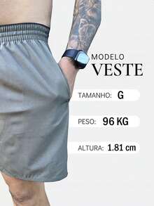 Kit 3 Bermuda Shorts Beach Shorts Gym Cycling Football With Elastane Black - 黑色 - 查看 6