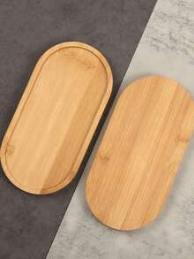 1PC/3PCS/6PCS 多功能竹托盘、木托盘、珠宝收纳托盘、竹茶托盘、椭圆形茶壶托盘，适用于餐厅/厨房/卧室/浴室/书房的桌面装饰摆件，适合万圣节、圣诞节和其他节日派对/晚宴 - 彩色 - 查看 6