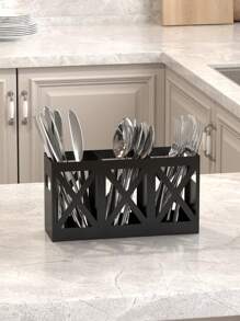 1 Piece, 3 Compartments Cutlery Box, Large Capacity Silverware Rack, Multi-Purpose Cutlery Rack, Cutlery Box, Fork, Spoon, Knife, Fashionable Cutlery Rack, Kitchen Organizer