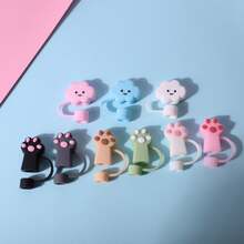 1/4/6 piezas Tapa de cubierta de pajilla para taza, tapa de silicona para pajilla que se ajusta a tumblers de 30 y 40 onzas con asa, cubiertas para la punta de las pajillas de beber de 10 mm lindas, accesorios para tazas, regalo para hombre y mujer